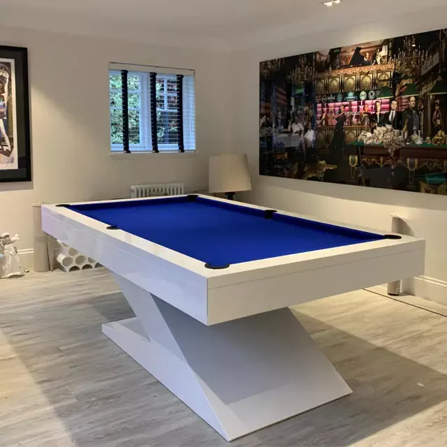 2024 most popular new design luxury style modern solid wood and slates bed billiard pool table with white color