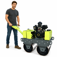 Rouleau compresseur vibrant à double tambour DOHERO 300kg-1000kg Haute efficacité 7.6HP Diesel