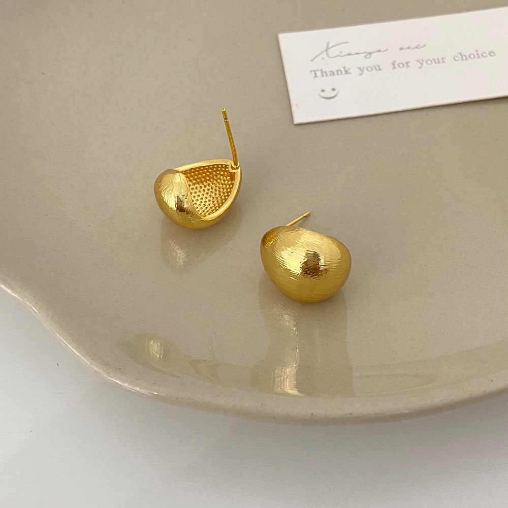 A-342 gold Water Drop Earrings - Real Gold Plated