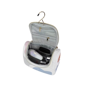 Sac à cosmétiques antivol en cuir PU pour femmes, grand format, motif carré, mignon, tendance, portable, pour le maquillage quotidien, avec fermeture éclair - Product Image 5