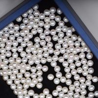 Demi-trou de 4mm percé près de la perle d'eau douce baroque ronde AAAA perle de culture bon lustre perles en vrac pour la fabrication de bijoux à bricoler soi-même