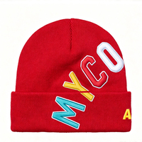 Bonnets unisexes de haute qualité MYCOOL, vente directe d'usine, bonnets amples personnalisés, hiver, broderie 3D, design de personnage, 100% coton