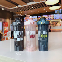 Offre Spéciale – Bouteille de Sport Portable 800 ml Rose en Plastique Sans BPA avec Paille, Écologique, Personnalisable avec Logo, pour Protéines