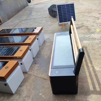 Table de meubles solaires intelligents à chargement sans fil pour l'extérieur, banc de patio en métal étanche pour les centres commerciaux et les hôpitaux.