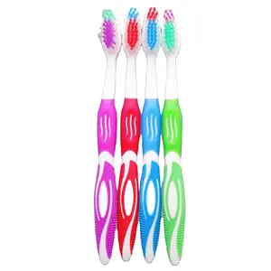 Wholesale Dental Brush Toothbrush Teeth Whitening Kit Colorful Bristle Bright Handle Adult Toothbrush