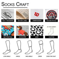 Chaussettes de tennis mi-mollet personnalisées, logo tissé, séchage rapide, absorbant la transpiration, directement de l'usine