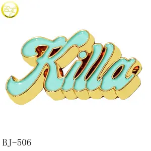 Maßge schneiderte geprägte Brief perlen Leder armband Emaille Logo Anhänger verstellbare Hänge perlen für Halskette