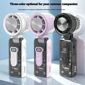 Hoge snelheid turboventilator met LED-verlichting, oplaadbare draagbare handventilator, LED-display, opvouwbare persoonlijke koelventilator - Product Image 4