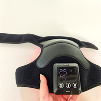 Genouillère de thérapie par lumière rouge et massage par vibration, appareil chauffant sans fil rechargeable pour le genou, thérapie par lumière rouge 660 nm et 850 nm