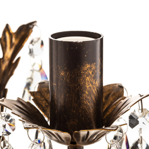 Lustre en laiton doré à feuilles de fleurs italiennes - Product Image 6