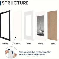 Cadre photo en bois MDF sur mesure, fabrication directe, plusieurs tailles : 4x6, 5x7, 6x8, 8x10, 11x14, 16x20, A3, A4, A5, approvisionnement en gros
