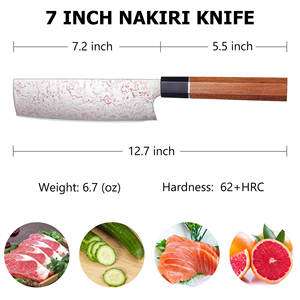 Juego de <span class=keywords><strong>cuchillos</strong></span> de cobre Damasco, juego de <span class=keywords><strong>cuchillos</strong></span> de cocina de Chef de 7 pulgadas, cuchillo Nakiri de acero japonés Vg10 de lujo de alto carbono - Product Image 4