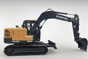 Pelle sur chenilles Hyundai HX80G 7.34 tonnes d'occasion marque coréenne haute performance fiable moteur PLC de terrassement moteur boîte de vitesses - Product Image 6