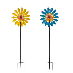 Đầy màu sắc không thấm nước kim loại hoa gió Spinner cổ phần đôi cối xay gió cho vườn trang trí nội thất hình chữ nhật hình dạng - Product Image 6