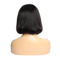 Perruque brésilienne abordable pour femmes noires, mélange de cheveux humains avec dentelle HD 5x5 pré-épilée, coupe courte bob bouclée ou lisse, avec closure 4x4