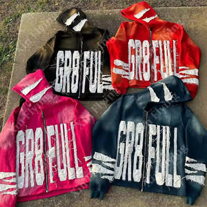 Bord coupe broderie Patchwork sweat hommes épaules tombantes blanc pull à capuche <span class=keywords><strong>coréen</strong></span> 600Gsm étranger choses à capuche - Product Image 3