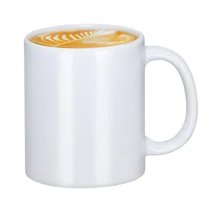 批发定制高档升华陶瓷杯可重复使用可爱白色空白瓷杯水咖啡茶牛奶饮用