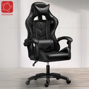 Huihong ücretsiz örnek Pc ofis yarış bilgisayar uzanmış deri Silla Gamer Dropshipping Led oyun ayak dayayacaklı sandalye