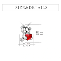 Bijoux animaux Offre Spéciale femmes cristal coeur en argent sterling 925 avec collier pendentif ours