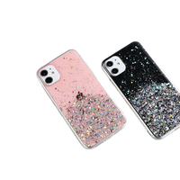 Coque de téléphone antichoc en TPU à paillettes souples en résine époxy, design animal, pliable, dissipant la chaleur, avec strass et protection caméra, vente en gros usine