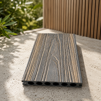 Planches de terrasse en composite WPC bicolores co-extrudées 140x23mm, rondes et creuses, résistantes aux UV, pour projets de paysagisme extérieur