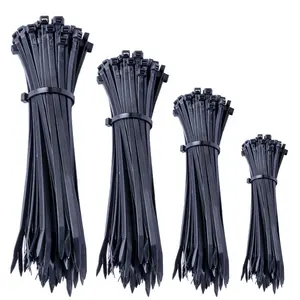 Fscat black self locking cable wire tie plastic 66 nylon zip ties Supermarket 4.8mm cable ties