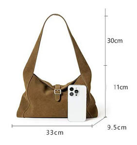 Sacs à bandoulière décontractés pour femmes en cuir véritable de vachette suédé léger et durable, de créateur, produits en gros de Chine - Product Image 5