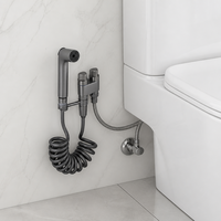 Keran Bidet Stainless Steel Modern, Semprotan Shower Genggam, Terpasang di Dinding, Lubang Tunggal, Tekanan Tinggi, Hemat Air, untuk Kamar Mandi