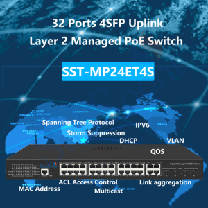 <span class=keywords><strong>Switch</strong></span> Gestito 24 Porte 10/100/1000T 802.3at PoE+ con 4 Porte Gigabit <span class=keywords><strong>TP</strong></span>/SFP Combo - Product Image 3
