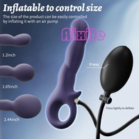 Entraîneur anal gonflable pour hommes et femmes, plug anal vibrant, perles anales, masseur de prostate, 9 modes de vibration via application