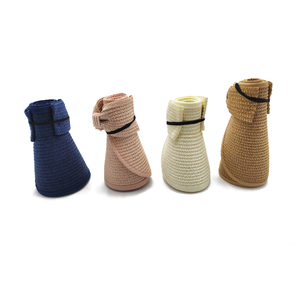 Simplicity Womens Summer Foldable <strong>Straw</strong> Sun <strong>Visor</strong> With Cute Bowtie - Product Image 6