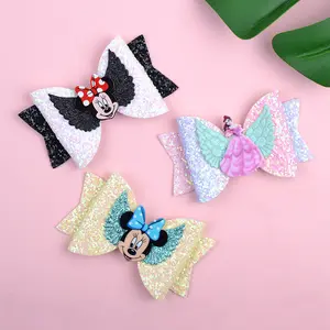Mengxin cartoon princess party bows bling glitter accessori per capelli fermagli per capelli per ragazze bambini baby