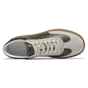 Chaussures de skate pour hommes, baskets en <span class=keywords><strong>cuir</strong></span> <span class=keywords><strong>basses</strong></span> à lacets, style rétro, faites à la main, avec semelle épaisse compensée - Product Image 4