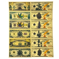 2026 Uang Kertas Cannabis Amerika Edisi Terbatas Berlapis Emas 24K untuk Koleksi
