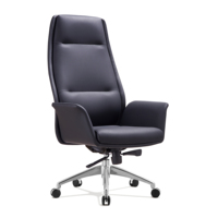 Chaise de bureau ergonomique de direction, fauteuil pivotant réglable en cuir PU avec appui-tête pour patron
