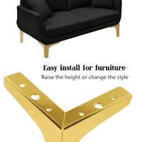 Sofa beine 6 Zoll Eisen konische Dekoration Unterstützung Hardware Gold Messing Stahl Bett möbel Füße Schrank Chrom Metall Sofa beine