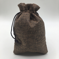 Pochette en lin vintage recyclable 15x20cm avec cordon de serrage - Organisateur compact d'accessoires pour un usage quotidien