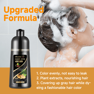 MOKERU Shampooing Colorant au Gingembre 4 en 1 Sans Ammoniaque Crème Colorante Capillaire Naturelle aux Herbes avec Gingembre Naturel <span class=keywords><strong>Coloration</strong></span> Rapide, 500ml - Product Image 6