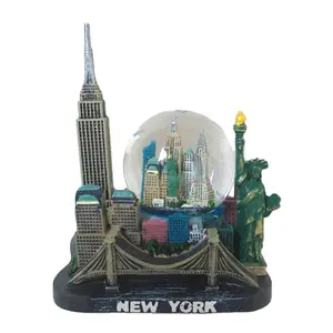 New York landscape Water Globe Times Square 3D resin souvenir gift New York Central Park Liberty Brooklyn Bridge snow globe