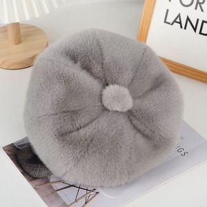 หมวกโดมทรงแปดเหลี่ยมของผู้หญิงหมวกเบเร่ต์หนาทรงแปดเหลี่ยมสำหรับฤดูใบไม้ร่วงและฤดูหนาว - Product Image 6