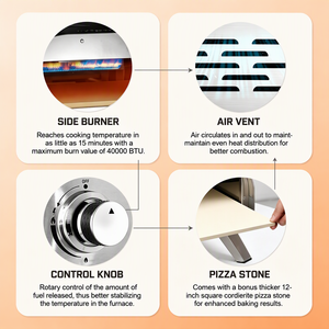 Oven Pizza <span class=keywords><strong>Gas</strong></span> Industri dengan Kompor Meja, Bahan SS304, 12-inci, Tenaga Listrik/<span class=keywords><strong>Gas</strong></span> untuk Memanggang Pizza, Burger, Pemanasan Cepat - Product Image 4