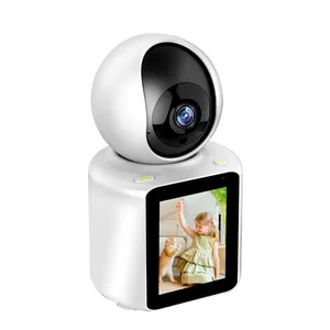 Cámara WIFI de 1080P, pantalla IPS de 2,8 pulgadas, cámara de videollamada con un clic, visión nocturna, detección de movimiento, vigilancia del hogar