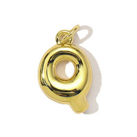 Vente en gros de breloques de lettre bulle initiale de ballon plaqué or 18 carats A-Z breloques de lettre pour collier bracelet fabrication de bijoux