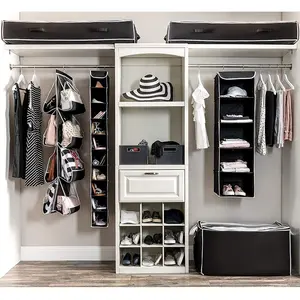 5-Shelf Hanging Closet Organizer -household Items