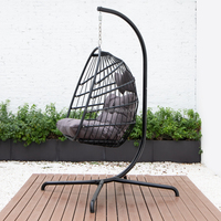 Fauteuil suspendu en rotin pour jardin, meubles de jardin à une place, balançoire de patio avec support