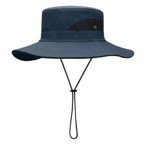 Men's Fisherman Hat Wide Brim Sun Protection Breathable Outdoor Fishing Cap Dark Gray - Product Image 5