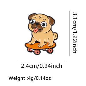 Broche en alliage de zinc émaillé, motif chien <span class=keywords><strong>bouledogue</strong></span> mignon et caniche, célèbre dans le monde entier, épinglette de revers, bijoux animaliers pour les amoureux des animaux, cadeaux de remise de diplôme - Product Image 6