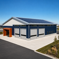 Nave Industrial Prefabricada de Acero Q355B con Estructura de Portal de Vano Abierto, Puerta Enrollable Solar y Ventanas Metálicas