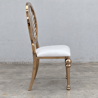 Chaise de banquet en acier inoxydable doré avec pieds sculptés et dossier en plumes de paon pour mariage, hôtel, vente en gros