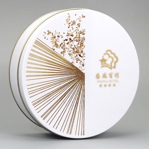 Индивидуальная индивидуальная круглая белая металлическая коробка для печенья, производство жестяных коробок - Product Image 3